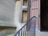 the steps of trinity cathedral in cleveland ohio.   Photo taken by Nancy K Gurish, Editor Your Health And Tech Friend Magazine, A Julialanan Production, LLC.