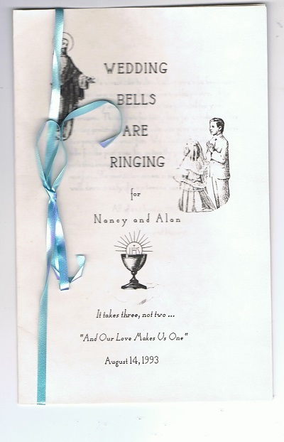 Nancy Gurish's wedding mass pamphlet, example of how a mass pamphlet can look.